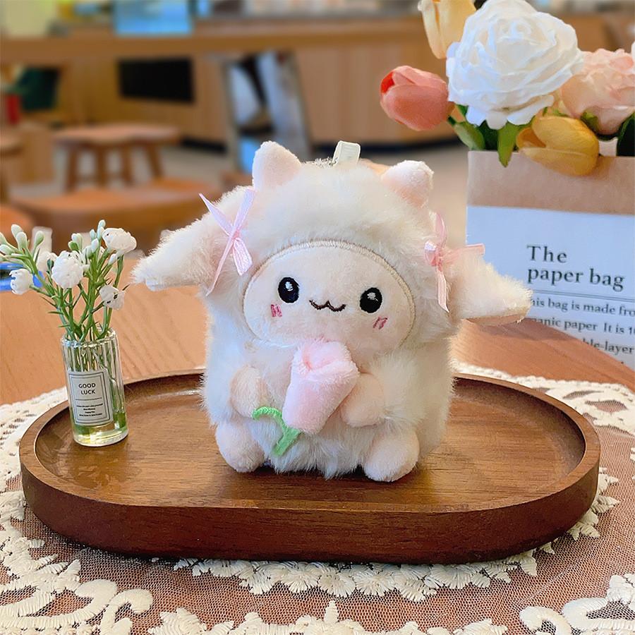 Cute Cartoon Butterfly Knot Tulip Lamb Plush Toy For Kids And Gifts