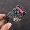 Facettierter Kaschmir-Rubin Armreif Kupferdraht umwickelter Armreif Verstellbarer Armreif Handgefertigter Edelstein-Armreif Kupferschmuck Jubiläumsgeschenke