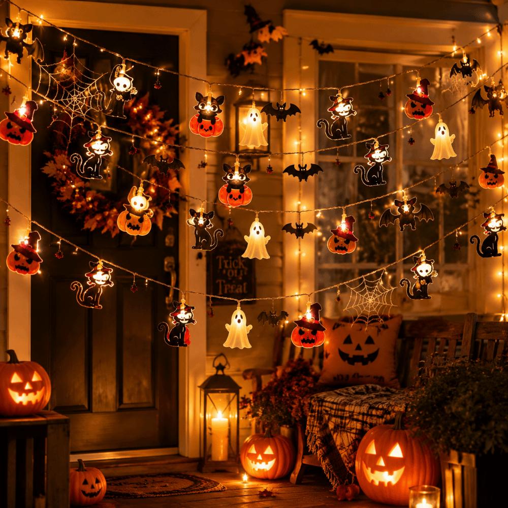Geisterparty Dekoration Fledermaus Hexe Halloween Dekoration Halloween Lichterkette Motto Party