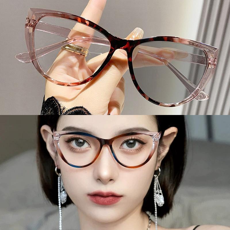 1Pieces Vintage High Definition Cat Eye Glasses Anti Blue 0 Degree Ultra Light Plano Lenses Eyewear Mountaineering Glasses