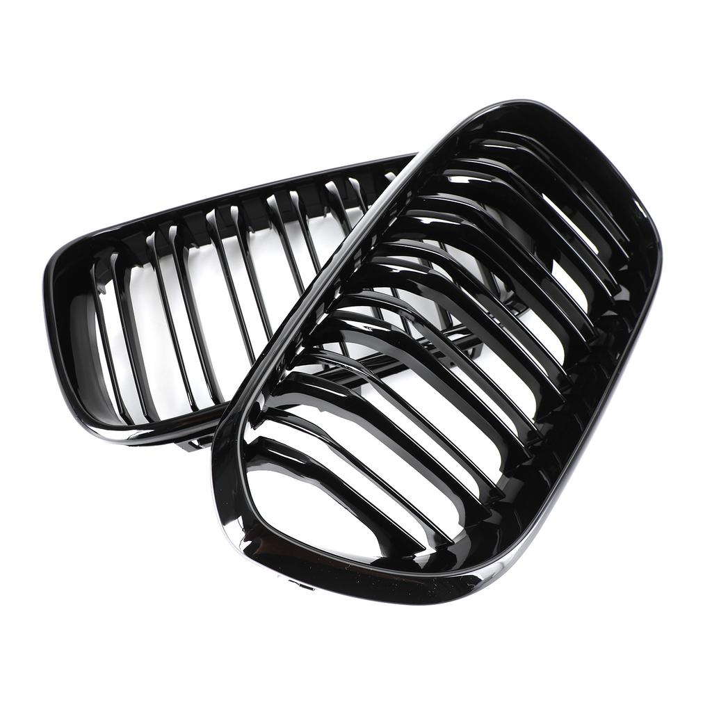 Front Kidney Grill Grille Fit BMW 1 Series F20 F21 2015-2017 Gloss Black Double