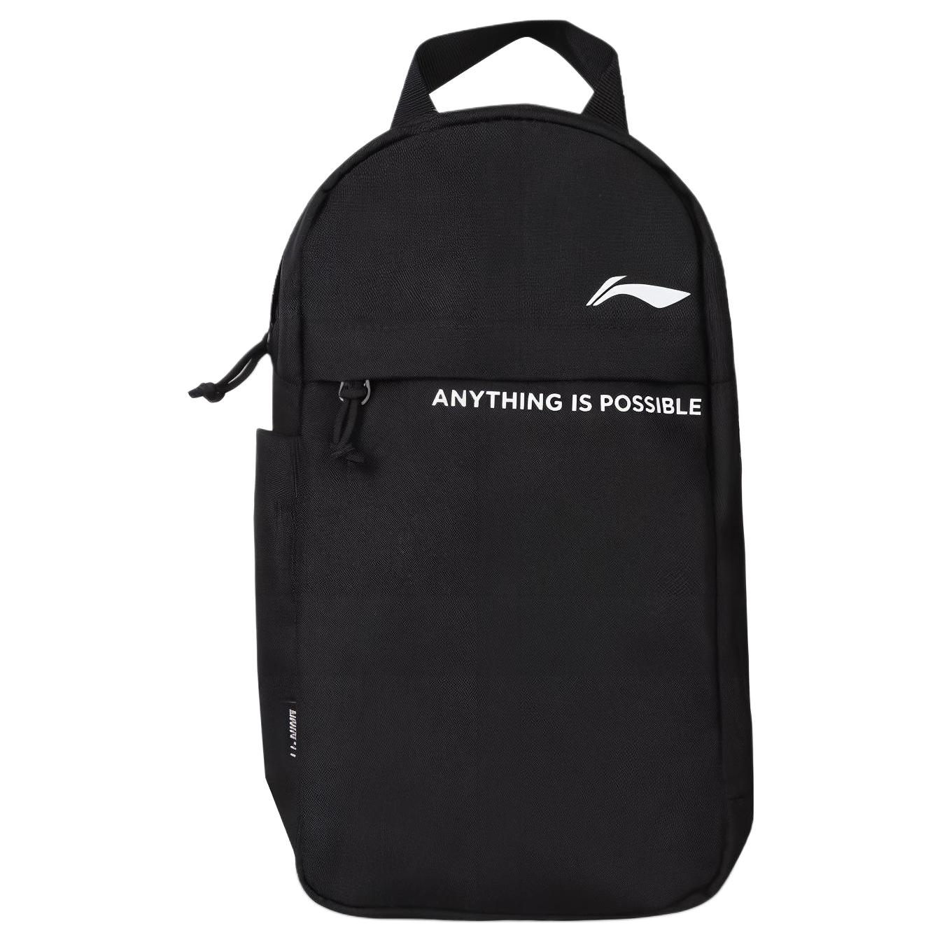 Li Ning Polyester Crossbody Bags Large Unisex Black YBDU075-1