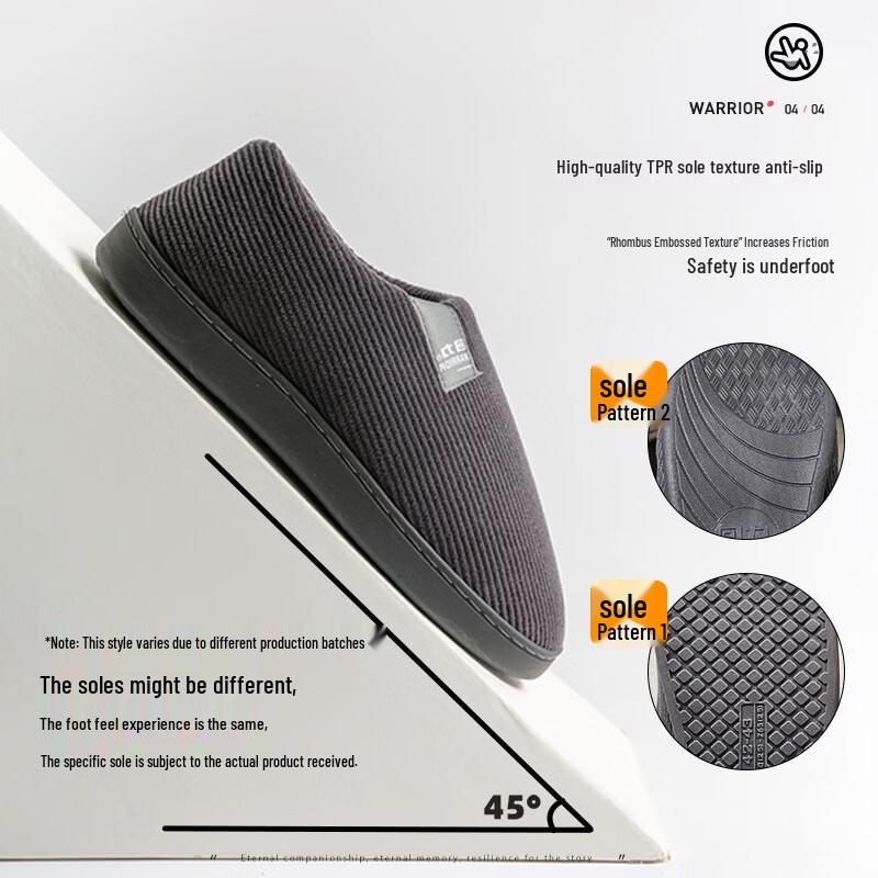 Warrior Pantofole in Cotone Calde Ultra-Morbide a Tallone Chiuso Autunno/Inverno 2026