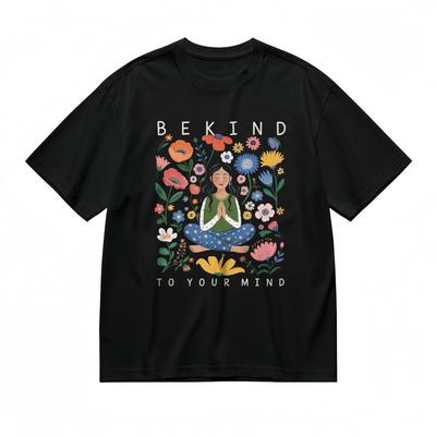 T-shirt Classique Mode Homme Dame Paisible avec T-shirt Graphique Fleurs Colorées