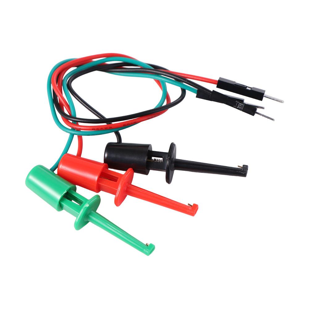 

3pcs/set Male Head DuPont Line Electrical Hook Test Clip Precision Easy To Use Electrical Test Work Hook Secure Metal коричневий