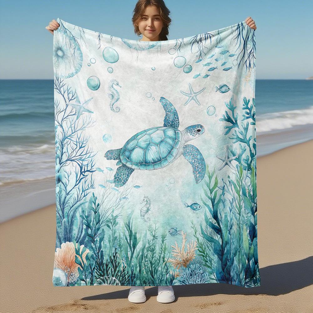 Ocean Sea Outdoor Flannel Blankets, Outdoor travel, Home Blankets, Fan Gifts,Suitable for All Seasons, Christmas Gifts. R1127069