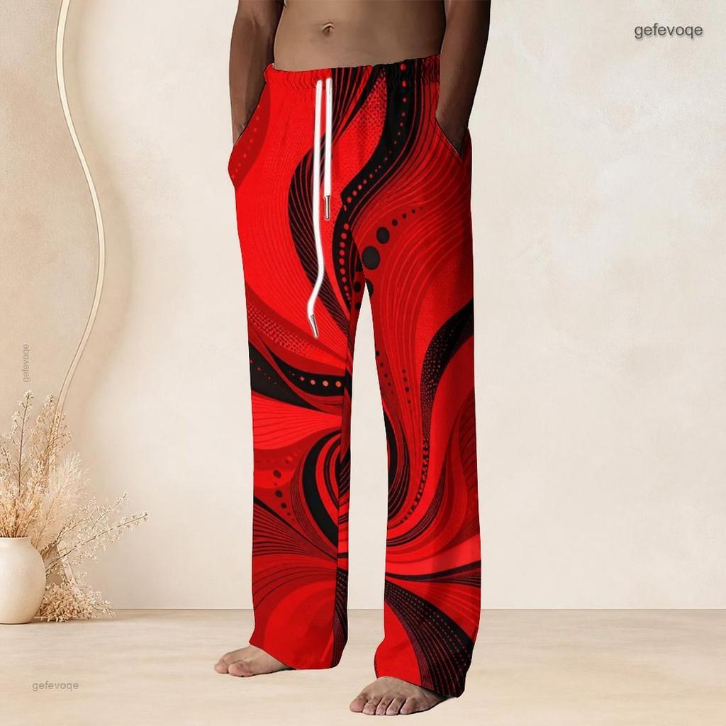 Men Plus Size Drawstring Waist Black Teal Gold Galaxy Print Straight Leg Long Pants