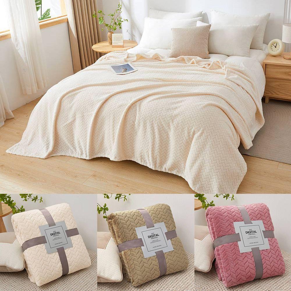 Fluffy Warm Blanket Solid Color Conditioning Quilt New Throw Blanket  Home Office