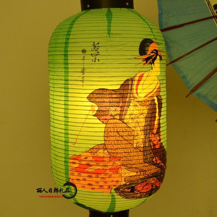 Japanese Ukiyo-e Beauty Paper Lantern, Floating World Art Restaurant Decor