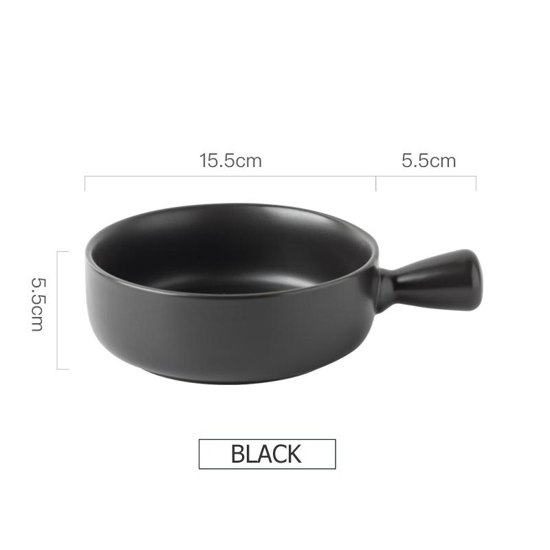 6 Inch Porcelain Baking Plate Dessert Bowl Ramekin Baker Dinner Plate Pasta Dishes Baked Rice Bowl with Handle Microwave Safe