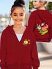 Jellyfish Fields SpongeBob Zippered Hoodie Kids Summer Cute Cartoon Crewneck Boys Girls 3-14
