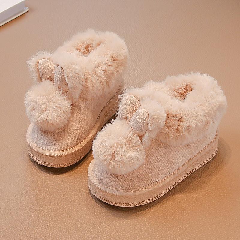 Girls' Snow-resistant Snow Boots Large Cotton Warm Short Boots Plus Velvet and Thick Cotton Boots