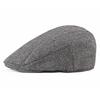 British Style Herringbone Flat Cap for Men Vintage Plaid Beret Hat Autumn Spring Casual Newsboy Cap Breathable Duckbill Hat