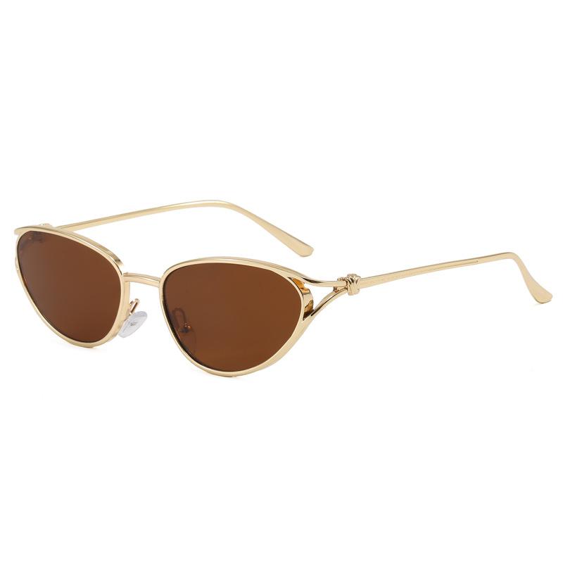 Trendy fashion flat glasses marine sunshade sunglasses small frame round face square face metal full frame glasses