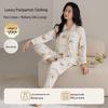 Cotton Silk Padded Maternity Nursing Pajama Set with Side-Opening Bra