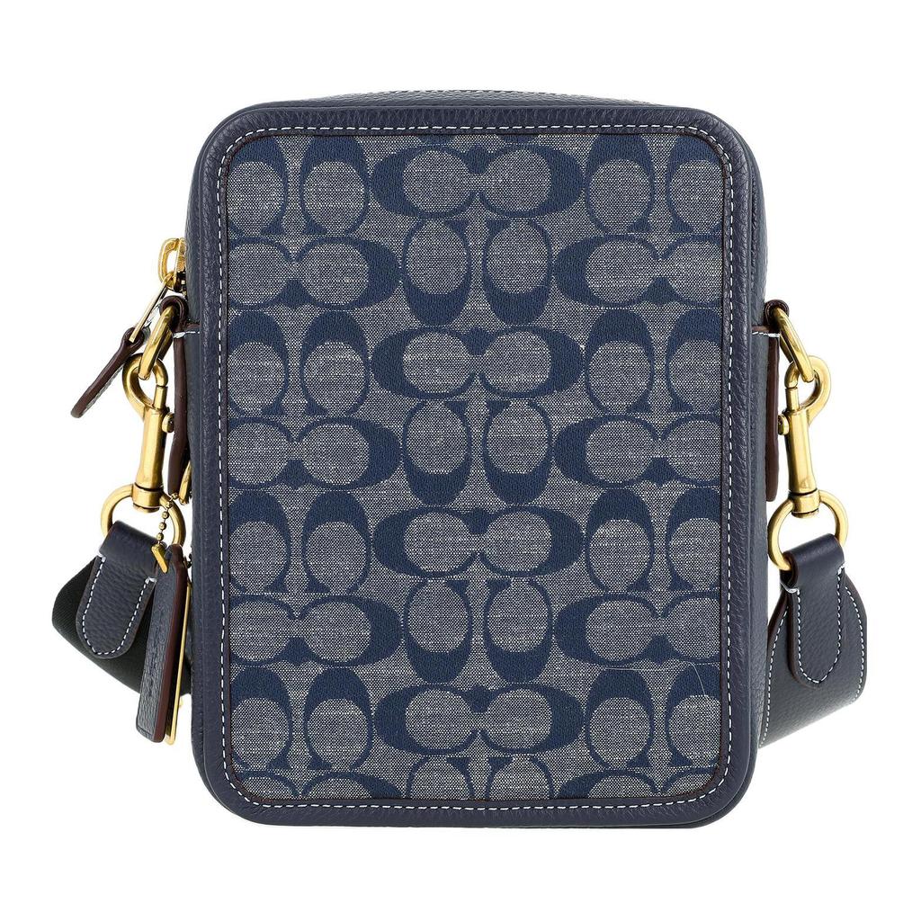 Coach Sullivan Jacquard Fabric Cow Leather Crossbody Bag , Shoulder Bag Small Men's Denim (Unisex) Crossbody Bags CG996 B4DE