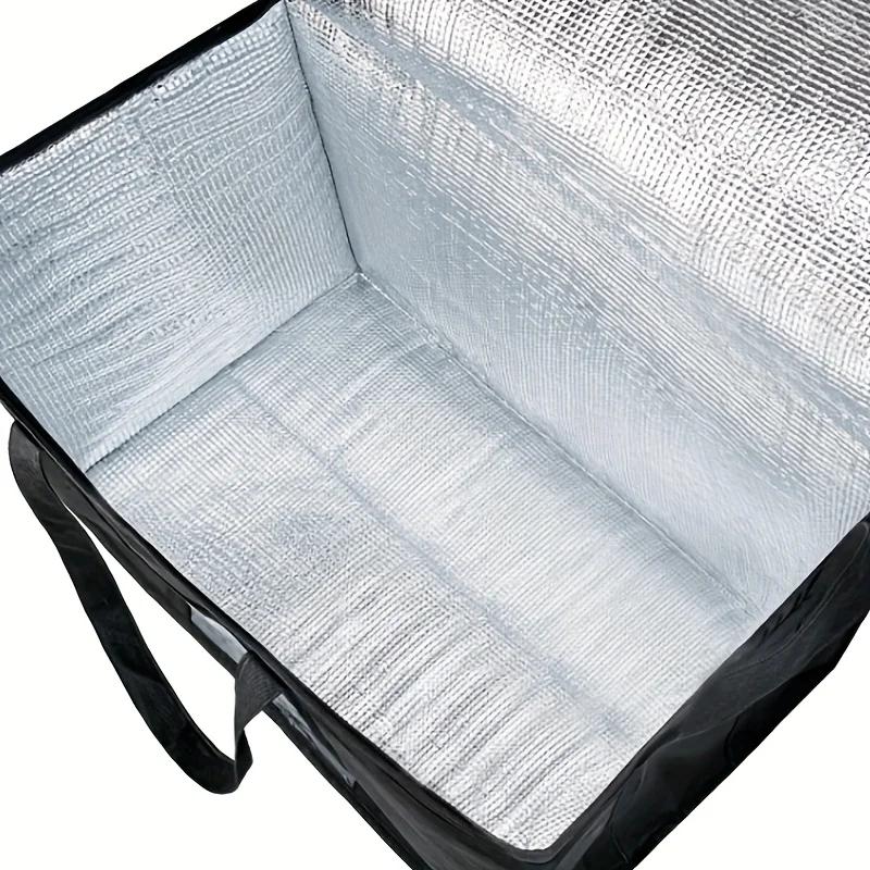 1PC, Duty Leakproof Thermal Grocery Bag with Large Capacity, Extra Long Bottom for Meal Prep, Camping, Lunch Boxes - Reusable