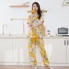Cotton and silk pajamas women's spring and summer short-sleeved large-size suit spring and autumn thin cartoon printed loungewear