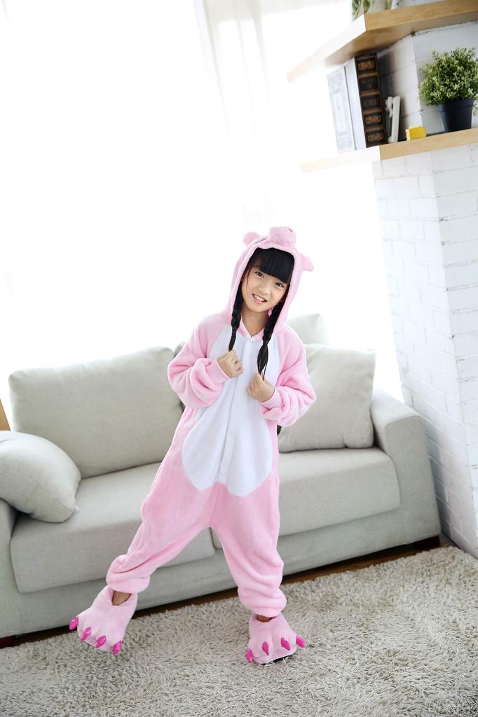 dorawithme Pig Kigurumi Pajamas for Kids, Animal Costume for Halloween and Christmas, Unisex (110cm)