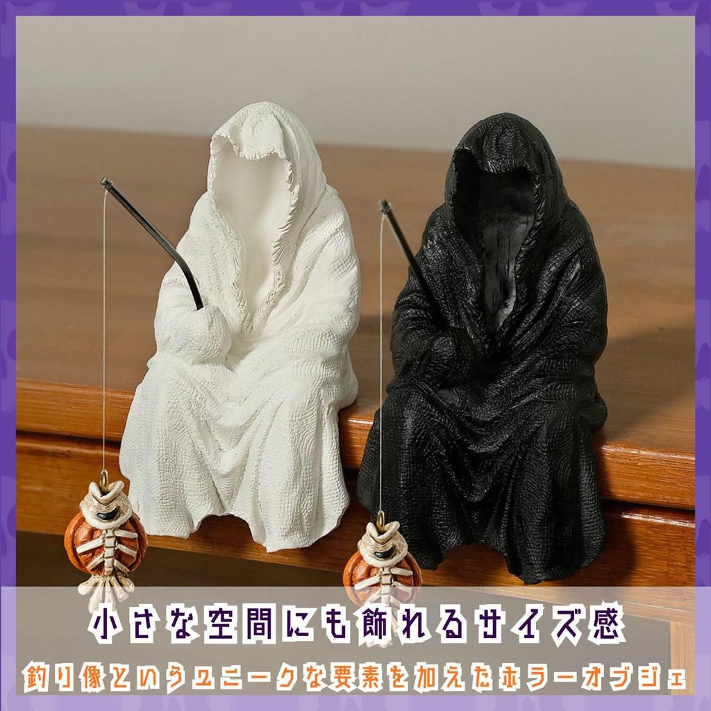 Horror Witch Ghost Figurine Set of 2 Unique Fishing Statues Garden Ornaments Aquarium Figures S.T.S.G (Witch)