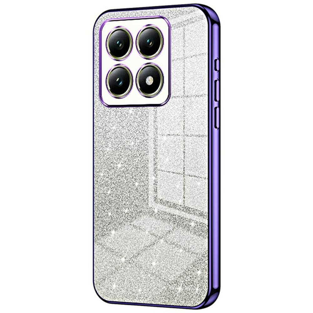 

For Xiaomi 14T Case Electroplating Gradient Glitter TPU Phone Cover Purple