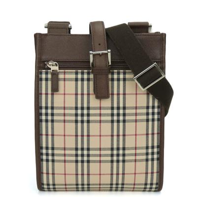 Used Shoulder Bag Canvas/leather Beige Brown Diagonally Hung