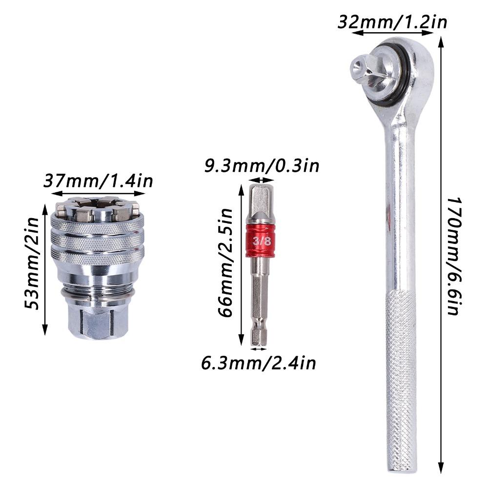 Chrome Vanadium Steel Adjustable Socket Wrench Ratchet Socket Wrench  Maintenance Work