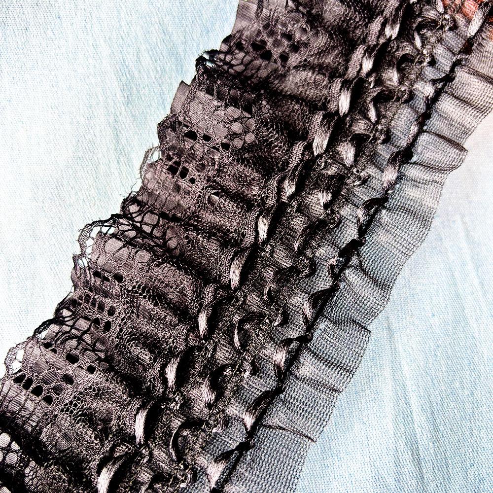 8cm Wide White Pleated Chiffon Fold Lace Embroidered Ribbons Trim For Sewing Diy Crafts Curtains Garment Dress Hem Decoration