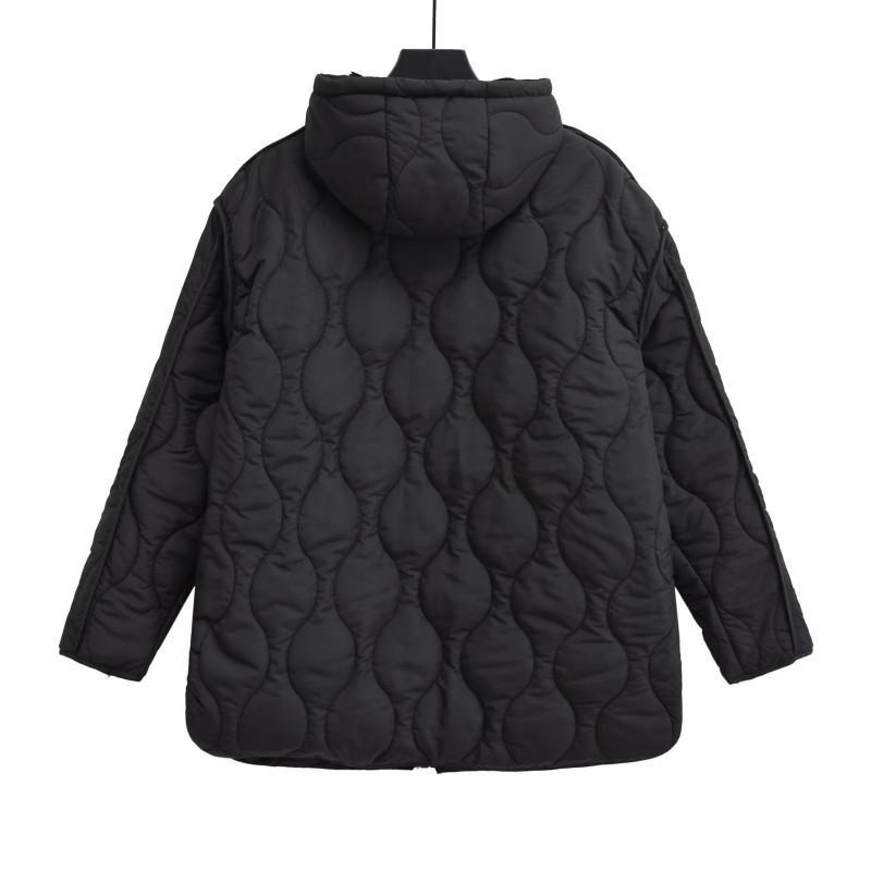 Haină de iarnă pentru femei, cu glugă, căptușită cu bumbac, lungime medie, inspirată din stilul Y2K, supradimensionată, Streetwear