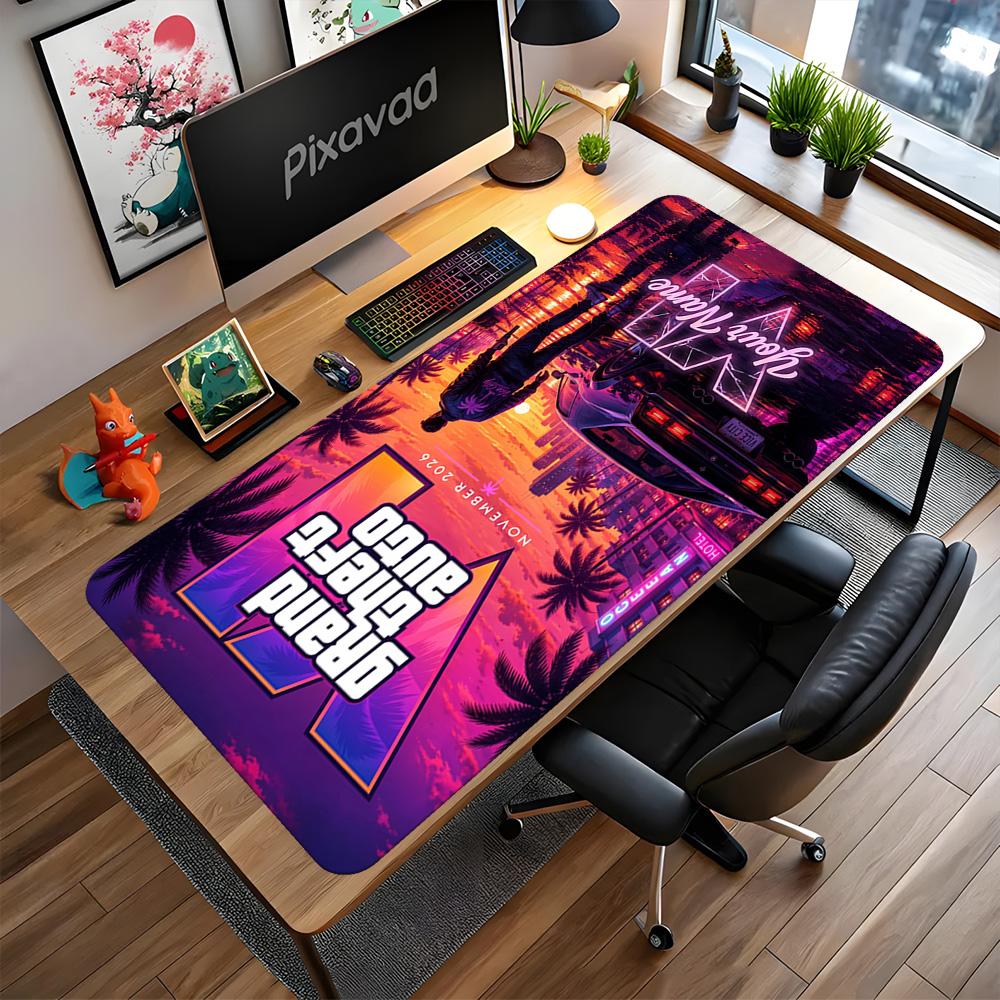 Grand Theft Auto Customize Your Name Mouse Pad Gaming Laptop Mouse Pad Desktop Mouse Pad Non-Slip Rubber Base Office Desk Accessory