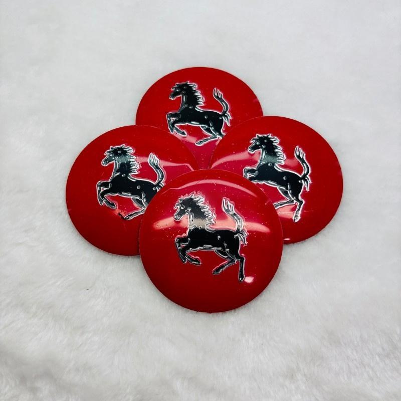 4PCS/Set 56mm/60mm/65mm For Ferrari Horse Donkey Badge Emblem Car Wheel Hub Center Cap Rim Cover Decoration Stickers Accessories MQ0