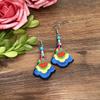 Hand-embroidered retro fabric earrings, flower fringed versatile femininity, stage performance, earrings, earrings.
