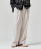AGOD Single-Pleat Wide Elastic Waist Slacks [Cream]