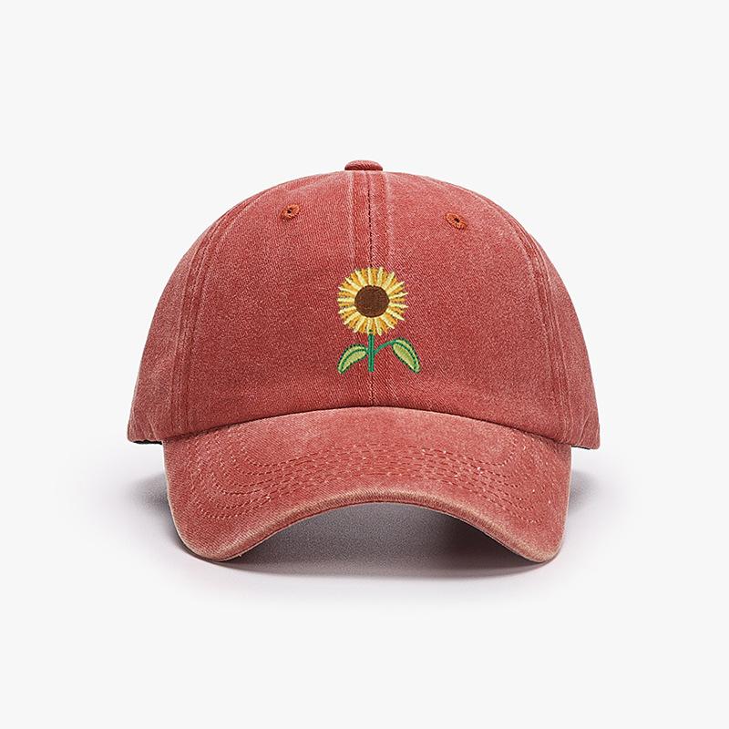 Berretto da Baseball Girasole Ricamato Pianta Papà Cappellino Trucker alla Moda Lavato Vintage Cappello da Sole da Donna Cotone Cappelli da Mamma