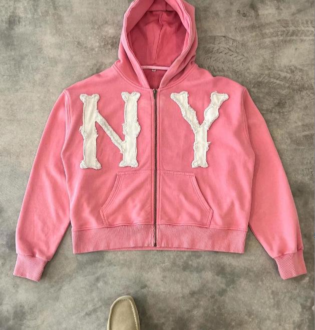 2024 Embroidered Hooded Cardigan: Unisex Loose-Fit Trendy Spring/Summer Jacket
