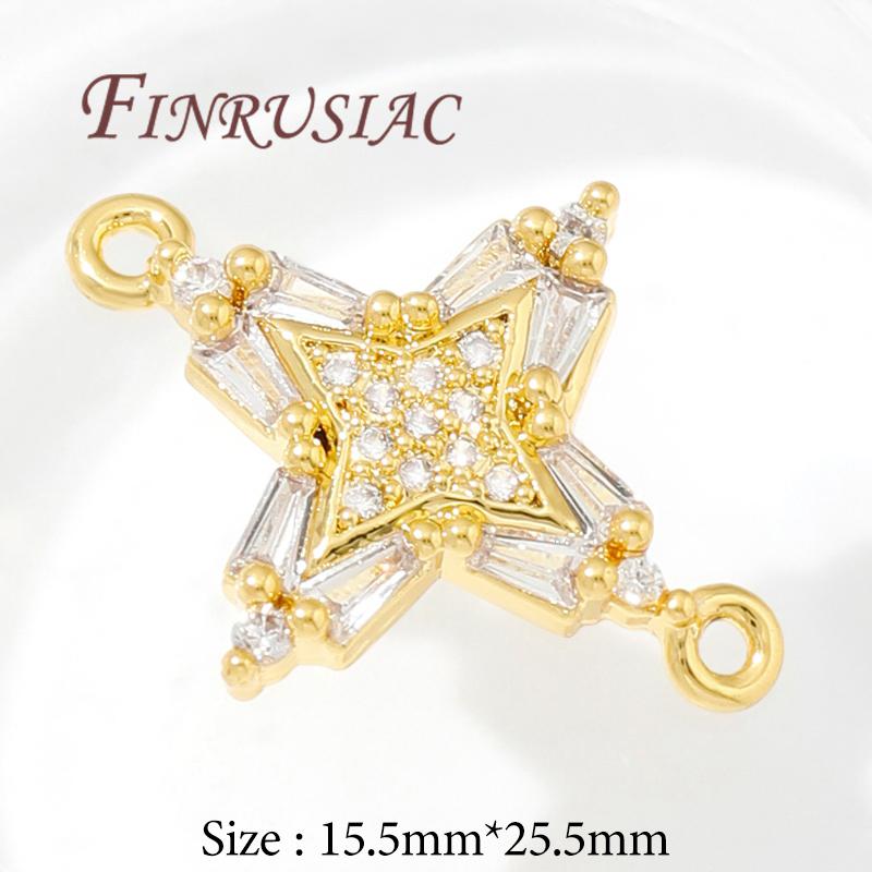 

Позолоченные 18K коннекторы-шармы с кристаллами циркония для изготовления ювелирных изделий, DIY аксессуары для создания ожерелий и серег, Модные шармы в виде креста/цветов 1 piece