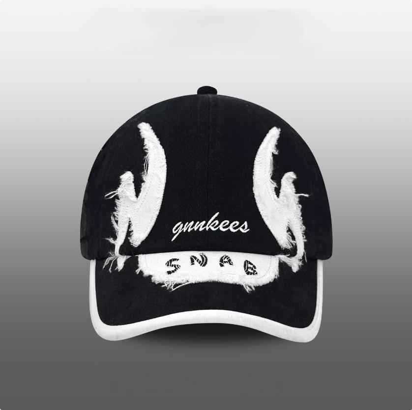 

Vintage Cotton Curved Brim Baseball Cap Unisex Letter Embroidery Color Block Outdoor Casual Fashion Hat Adjustable чёрный