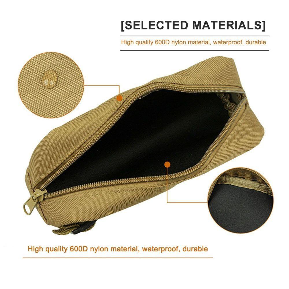 Large Capacity Zipper Sunglasses Bag Waist Hanging Eyeglasses Case Bag Outdoor