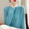 Women's Andy Plush Osmanthus Stitch Loose Knit Pullover Sweater - Round Neck, Solid Color, Versatile Base Layer