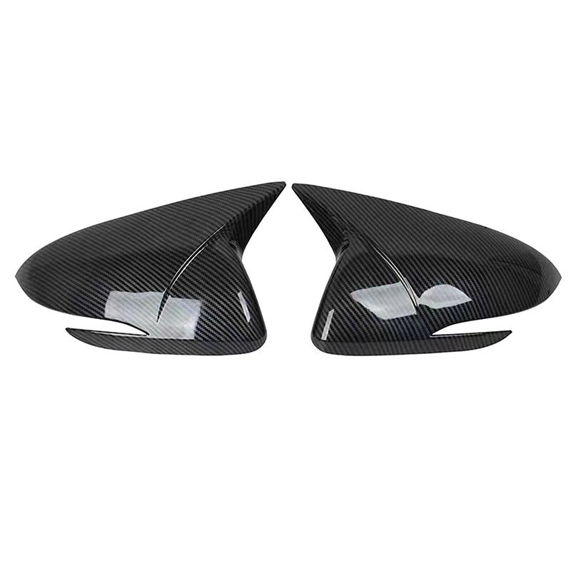 For Hyundai Elantra Avante AD 2016- Rearview Side Mirror Cover Wing Cap Exterior Door Rear View Case Trim Carbon Fiber