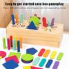 1 Set Developmental Training Montessori Educational Game 3D Shapes Geometric Wooden Color Sorting Toy For Preschool Element