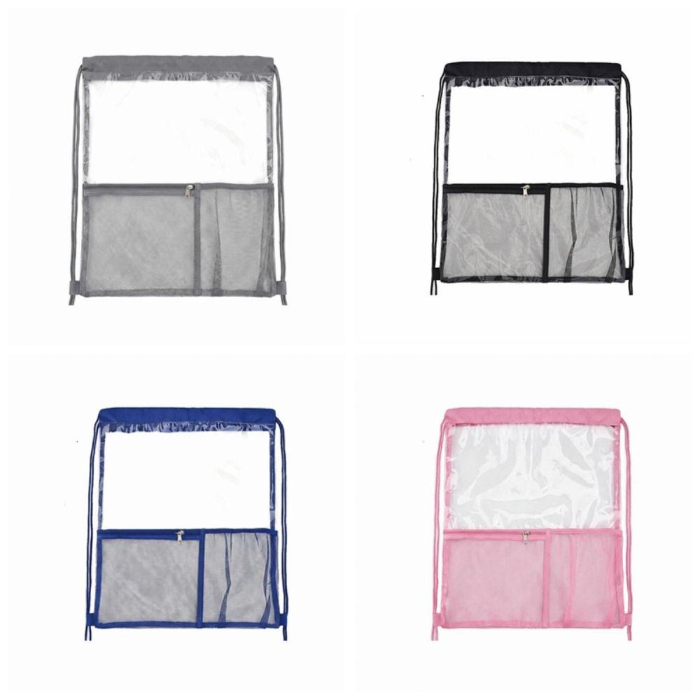 Large Capacity Drawstring Backpack Waterproof Travel Storage Bag PVC Transparent Bag Lightweight Shoulders Bag Jelly Bag Women