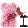 Uflower Romantic Eternal Flower Rose Bear In Gift Box Valentine's Day Mother's Day Anniversary Gift Wedding Party Decor
