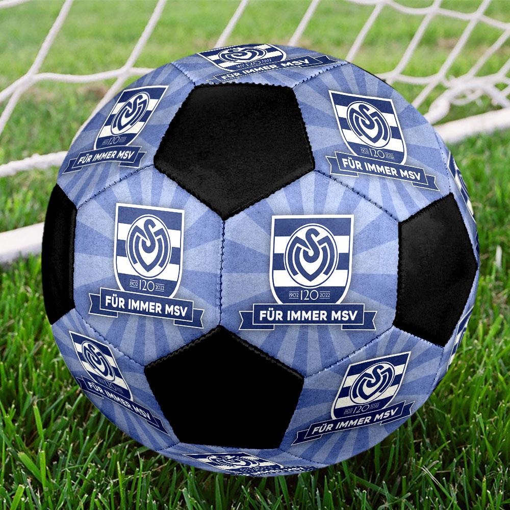 Pallone da Calcio MSV Duisburg Misura 5 Colorato Cucito a Macchina PVC Pronto per la Competizione Resistente Ad Alto Rimbalzo