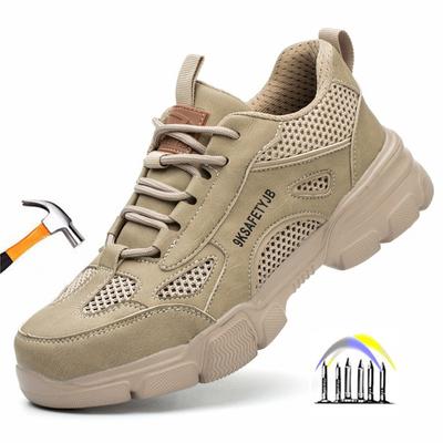 Breathable Safety Shoes Man Summer Work Shoes Lightweight Work Shoes Men Anti Puncture Protective Shoes Anti-slip Work Sneakers