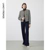 Lancy French Style Wool Blend Round Neck Suit Jacket