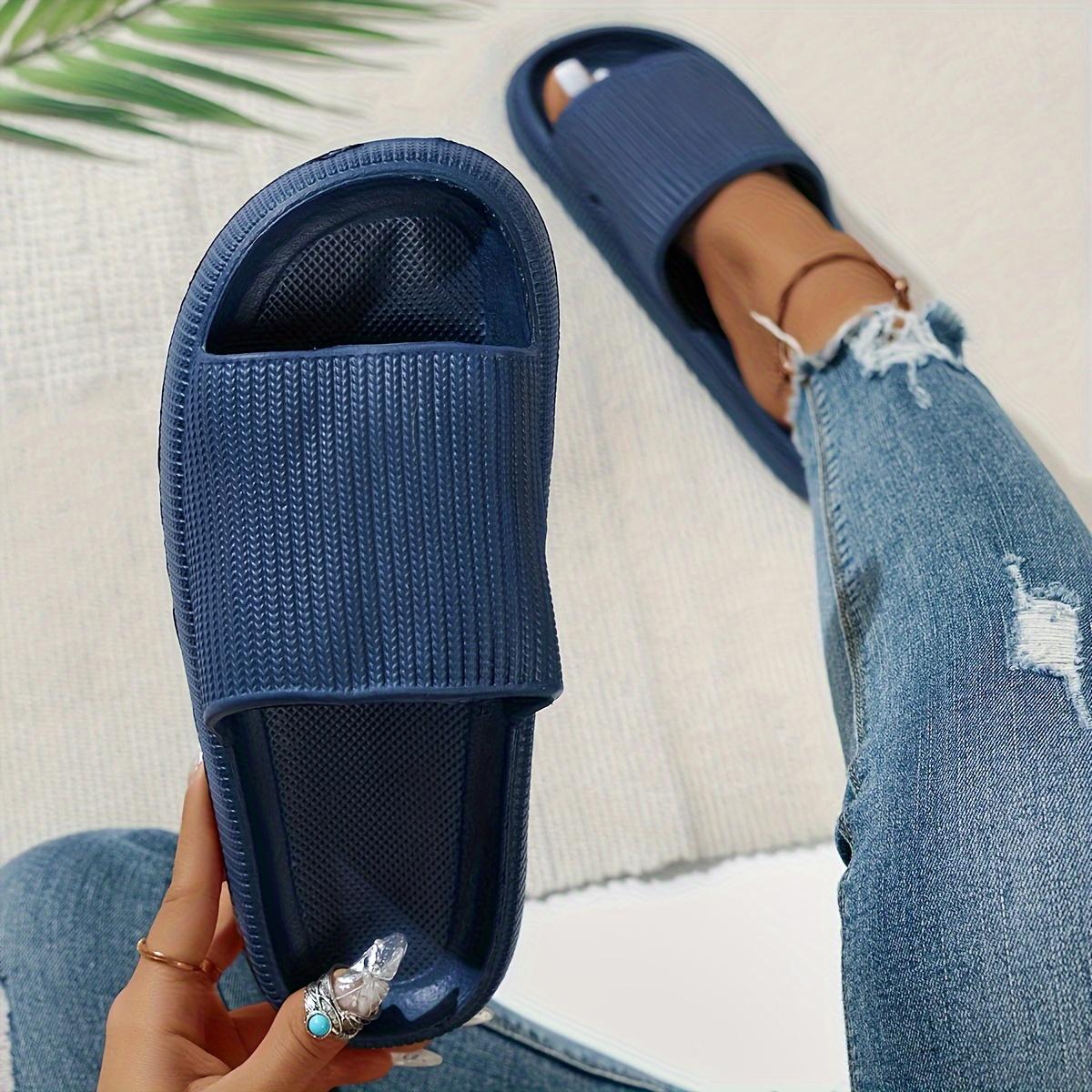 

Минималистичные шлепанцы на платформе EVA с мягкой нескользящей подошвой для повседневной носки 44-45 синий