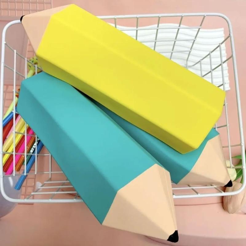 Silicone Pen Bag Soft Pencil Organizers Pencil Shape Pencil Case For Erasers Markers Scissors Storage