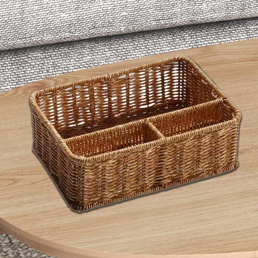 3-Fächer Aufbewahrungskorb Rechteckig Halten Sie Ordnung Multifunktionaler Trenner Kosmetikhalter für