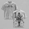 Attack On Titan Rival Ackerman T Shirt Manga Printed Washed T-shirt Men Clothing Summer Short Sleeve Oversized Cotton Tees Tops